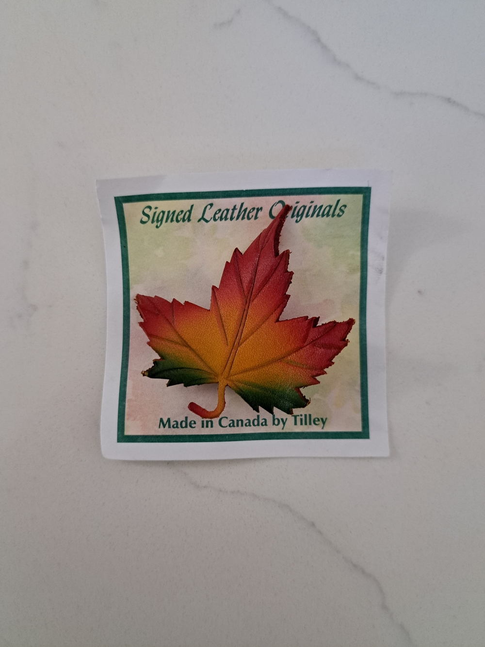 NWT Signed Leather Originals Maple Leaf Pin - Multicolor